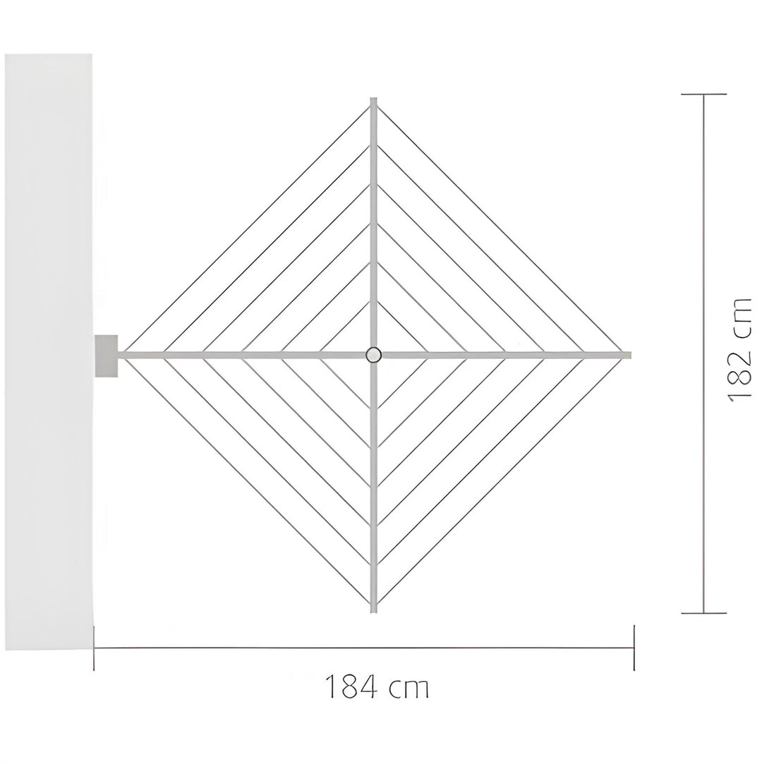 Brabantia Wallfix Foldaway Clothesline with Storage Box - Dimensions