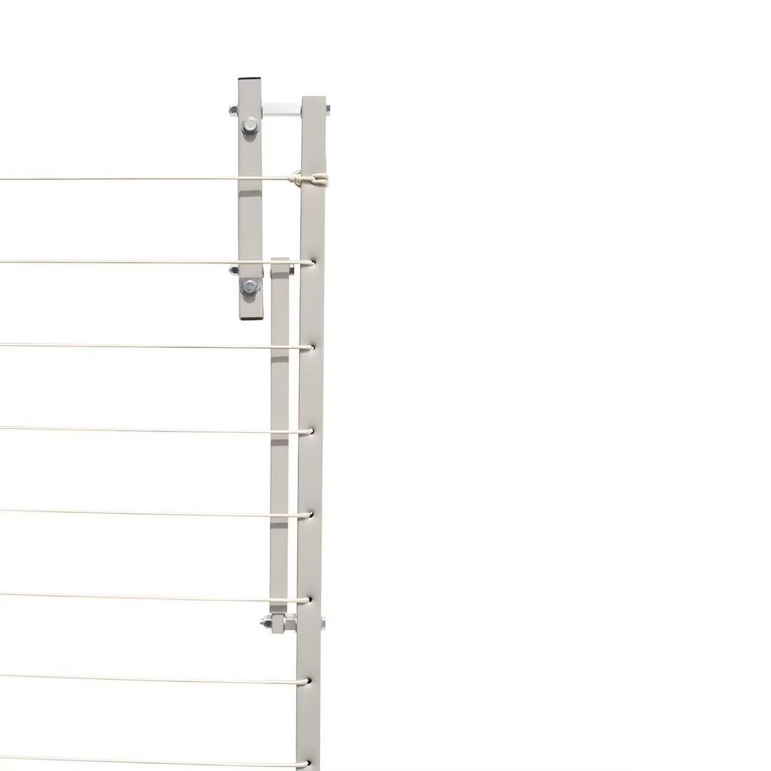 Eco 333 Clothesline frame, lines and bracket in close up view