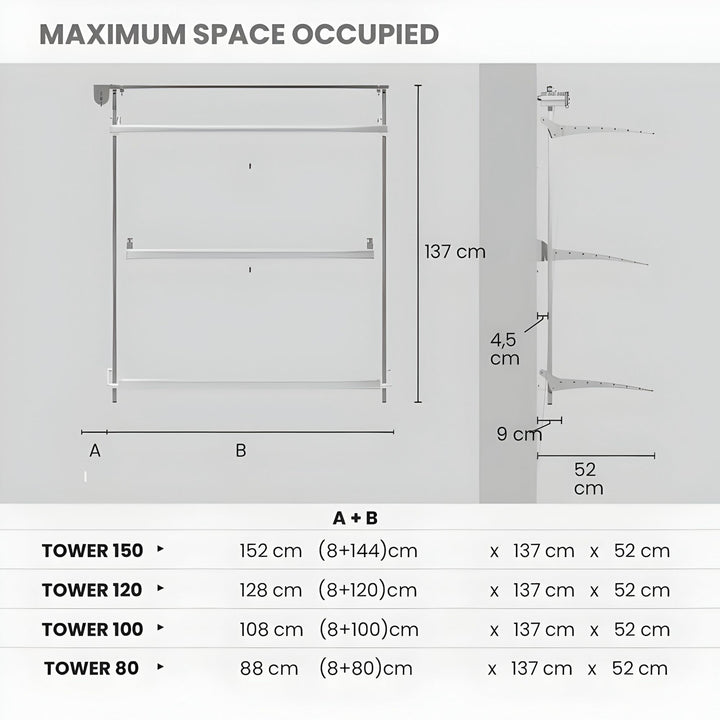 FoxyDry Tower Dimensions