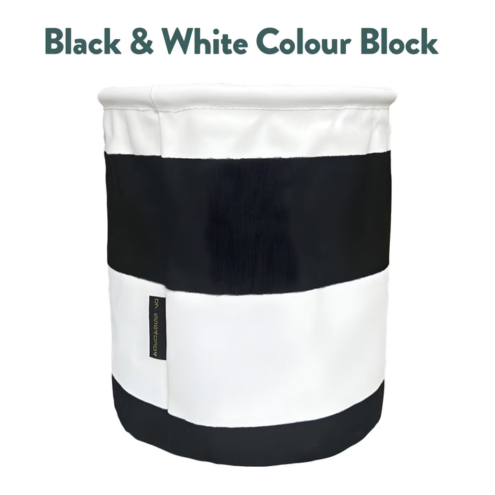 Canvas Peg Bag in black & white colour block